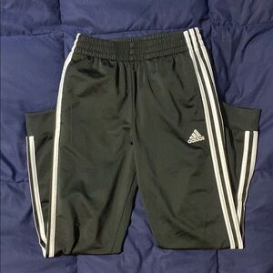 Adidas Black and White Joggers with Iconic Stripes